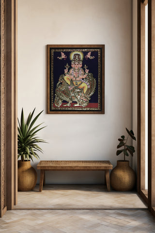 Brahma On Hansa Handmade Tanjore  Painting