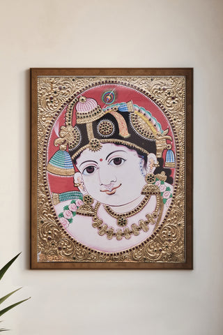 Divine Bala Krishna Tanjore Painting