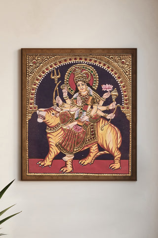 Goddess Durga Tanjore Painting