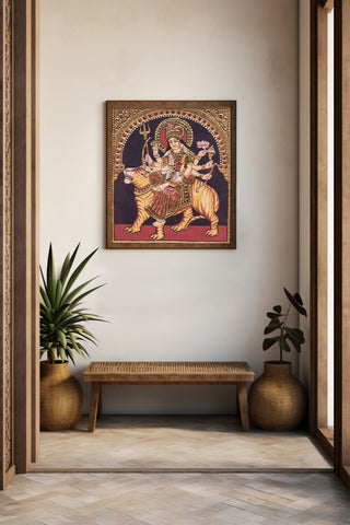 Goddess Durga Tanjore Painting