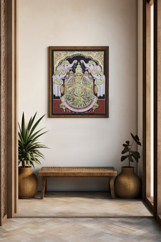 Devi Gajalakshmi Tanjore Painting