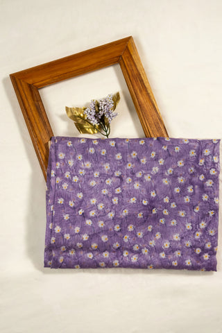 Lavender Chanderi silk dupatta with gold tissue pallu