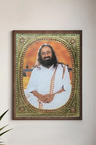 Gurudev Sri Sri Ravi Shankar Ji Tanjore-Style Ornate Photo Frame