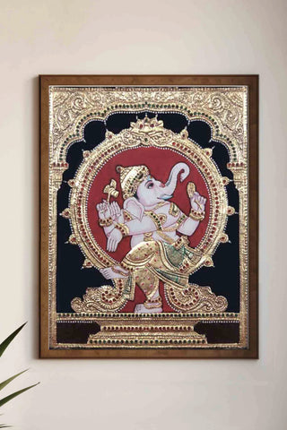 Natya Vinayaka - Dancing Ganesha Tanjore Painting