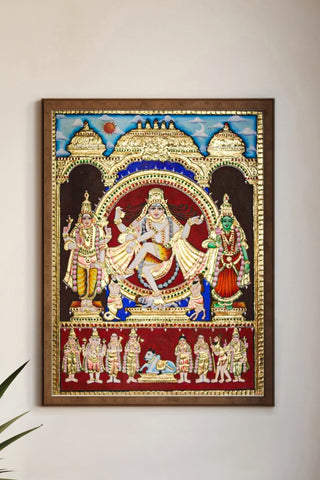 Nataraja with Shivakami Tanjore Painting