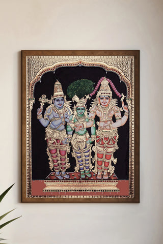 Meenakshi Kalyanam Tanjore Painting