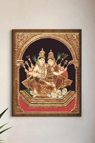 Kameshwara-Kameshwari Tanjore Painting