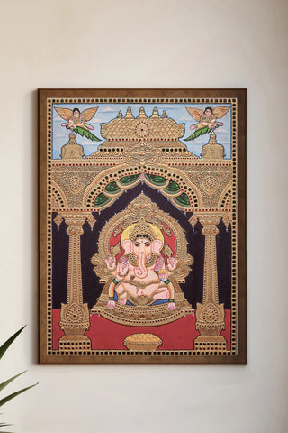 Divine Ganesha Tanjore Painting