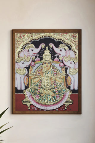 Devi Gajalakshmi Tanjore Painting