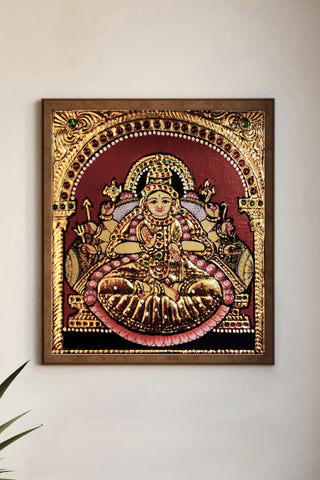 Devi Dhairya Lakshmi Tanjore Art piece