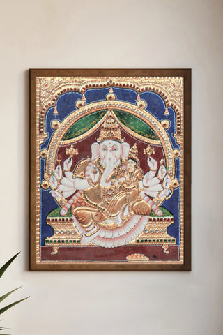 Vinayaka with Sidhi Tanjore Painting