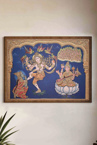 The Cosmic Dance Tanjore Painting