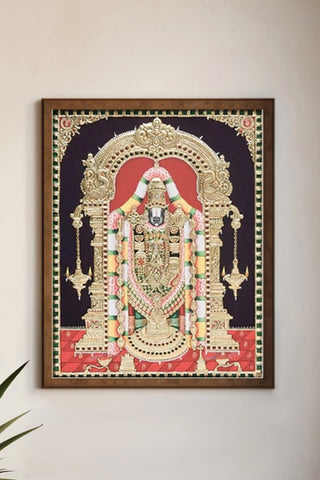 Sri Tirupati Balaji Tanjore painting