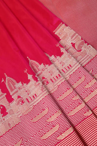 Pink Banarasi Silk Saree with Kashi-ghats (Pre-Book)