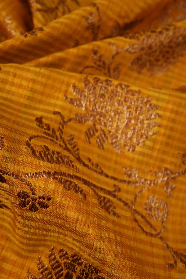 Mustard Yellow Banarasi Cotton Saree