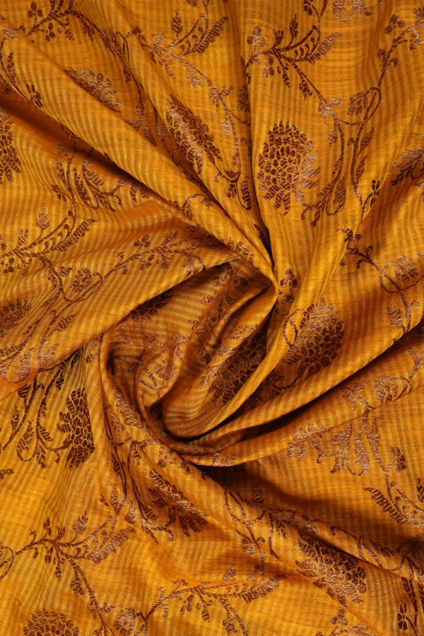 Mustard Yellow Banarasi Cotton Saree