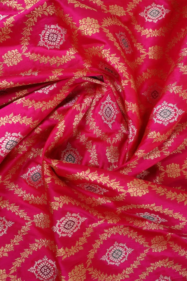 Rani Pink Banarasi Silk Saree