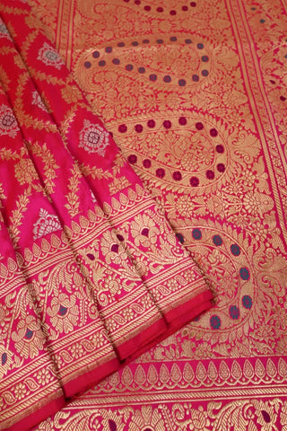 Rani Pink Banarasi Silk Saree