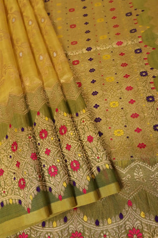 Yellow & Gold Banarasi Saree