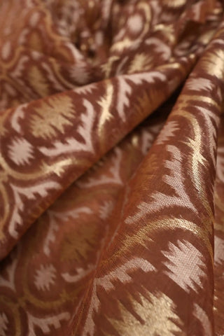 Light Brown Banarasi Cotton Organza Saree