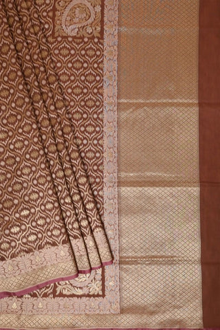 Light Brown Banarasi Cotton Organza Saree