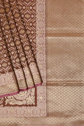 Light Brown Banarasi Cotton Organza Saree