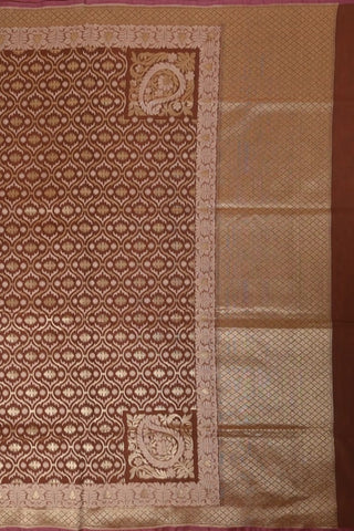 Light Brown Banarasi Cotton Organza Saree