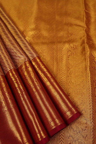 Maroon and Gold Kanjeevaram Saree