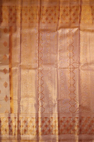 Beige and Gold Kanjivaram Saree