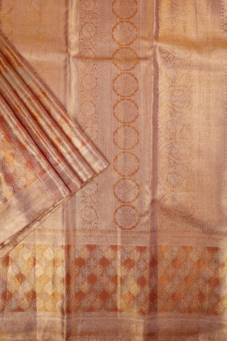 Beige and Gold Kanjivaram Saree