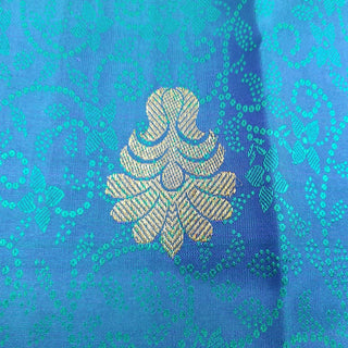 Subtly Beautiful Blue and Pink Kanchipuram Silk Saree