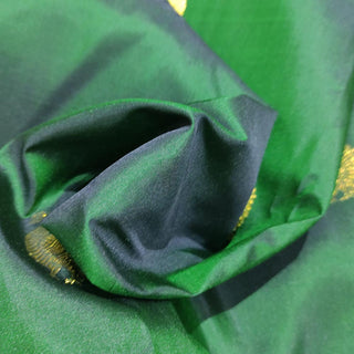 Dual Toned Beauty: Dark Green and Dark Blue Handloom Kanchipuram Silk Saree