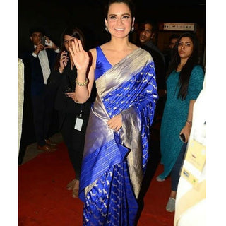 Ink Blue Banarsi saree