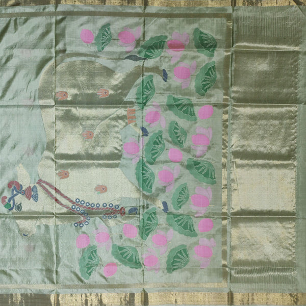 Pistachio Green Handloom Uppada Silk Saree