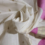 Off-White Handloom Cotton Uppada Saree