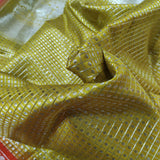 Yellow Kanchipuram Handloom Silk Saree