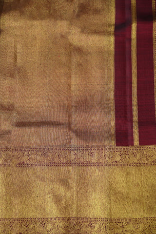 Maroon and Gold Handloom Kanchipuram Silk Saree