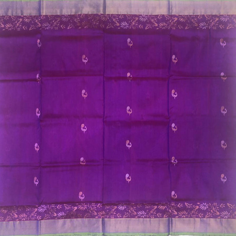 Purple Handloom Silk Uppada Saree
