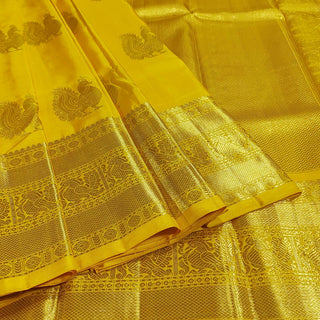 Chrome Yellow Handloom Kanchipuram Silk Saree