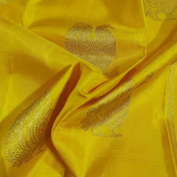 Chrome Yellow Handloom Kanchipuram Silk Saree