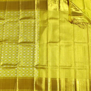 Lemon Yellow Handloom Silk Kanchipuram