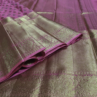 Light Pink Tissue Handloom Silk Kanchipuram Saree