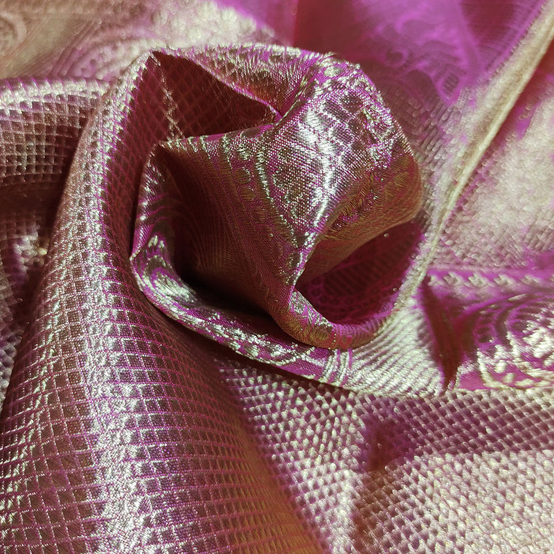 Light Pink Tissue Handloom Silk Kanchipuram Saree