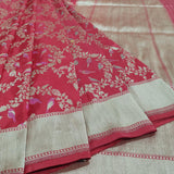 Crimson Red Handloom Banarasi Silk Saree