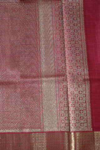 Maroon, Gold and Green Handloom Kanchipuram Silk Saree