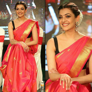 Kajal Agarwal's Kanjivaram Silk Saree with Bunny Motifs