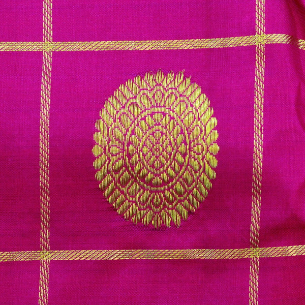 Magenta Rudraksha And Peacock Kanchipuram Sareee-4727