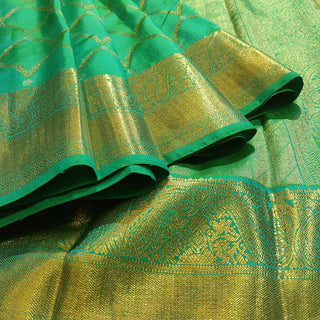 Alia's Teal Green Kanjivaram Silk Saree (Made to Order)