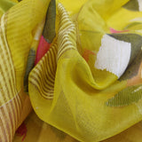 Yellow Jamdhani Saree With Floral Weaves-9685