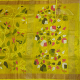 Yellow Jamdhani Saree With Floral Weaves-9683